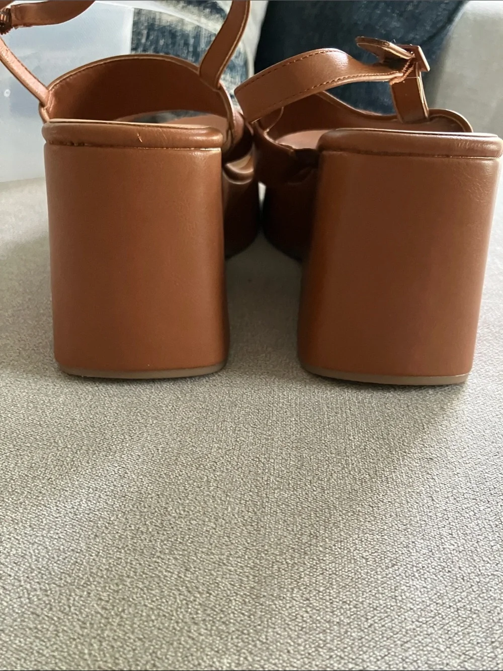 torrid Tan Brown Platform Sandals with Ankle Strap